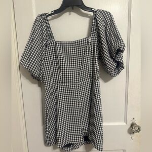 Black and white Alter’d state romper. Never worn. Sleeves are puffy and so cute!